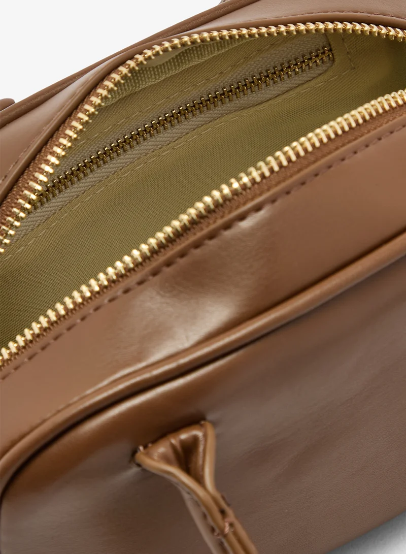 Ella Brown Circular Crossbody With Top Handle for Women | Best Price UAE
